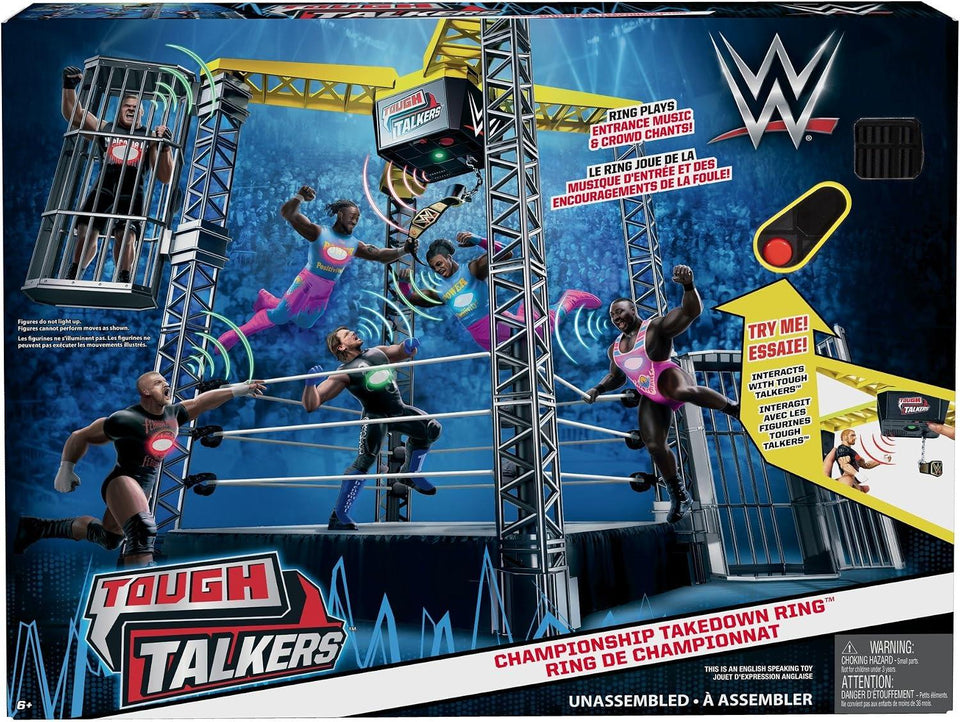 WWE Tough Talkers Championship Takedown Ring Playset