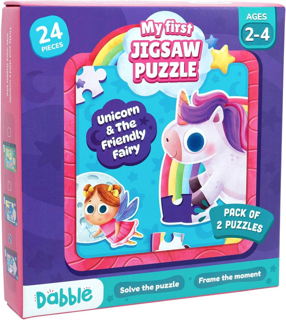 LoveDabble Unicorn Puzzles for Kids - My First Jigsaw Puzzle - Unicorn & The Friendly Fairy | Puzzles for Kids Ages 2-4 | Animal Puzzles for Toddlers and Kids