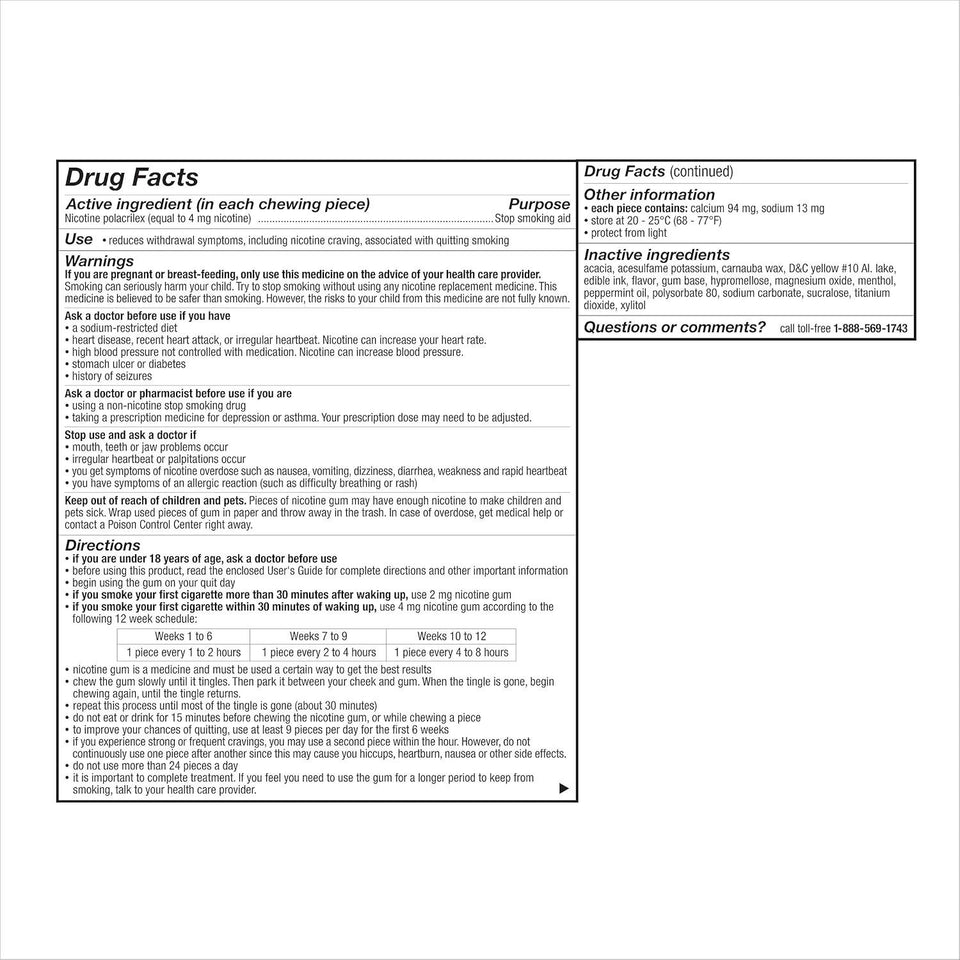 Nicorette Nicotine Gum Fruit Chill 4mg 100ct