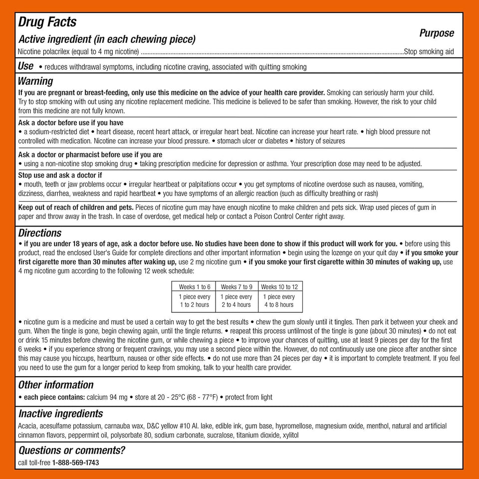 Nicorette Nicotine Gum Cinnamon Surge 4mg 100ct