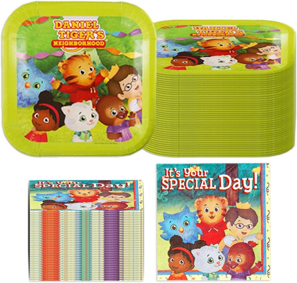 Daniel Tiger's Neighborhood Party-In-A-Box - 80 Pieces Party Kit Plates & Napkins