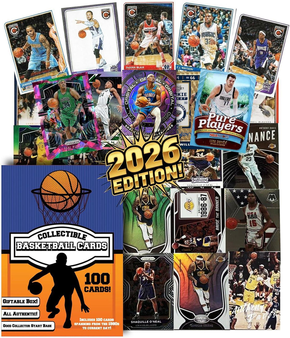 100 Basketball Cards Bulk Set Random Mix Trading Cards Variety Pack Starter Set Rookie Cards Stars Legends Assorted for Kids and Collectors – 2026 Edition