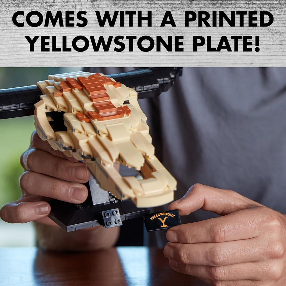 Brickcraft Yellowstone Cow Skull 563pc Building Set – Officially Licensed