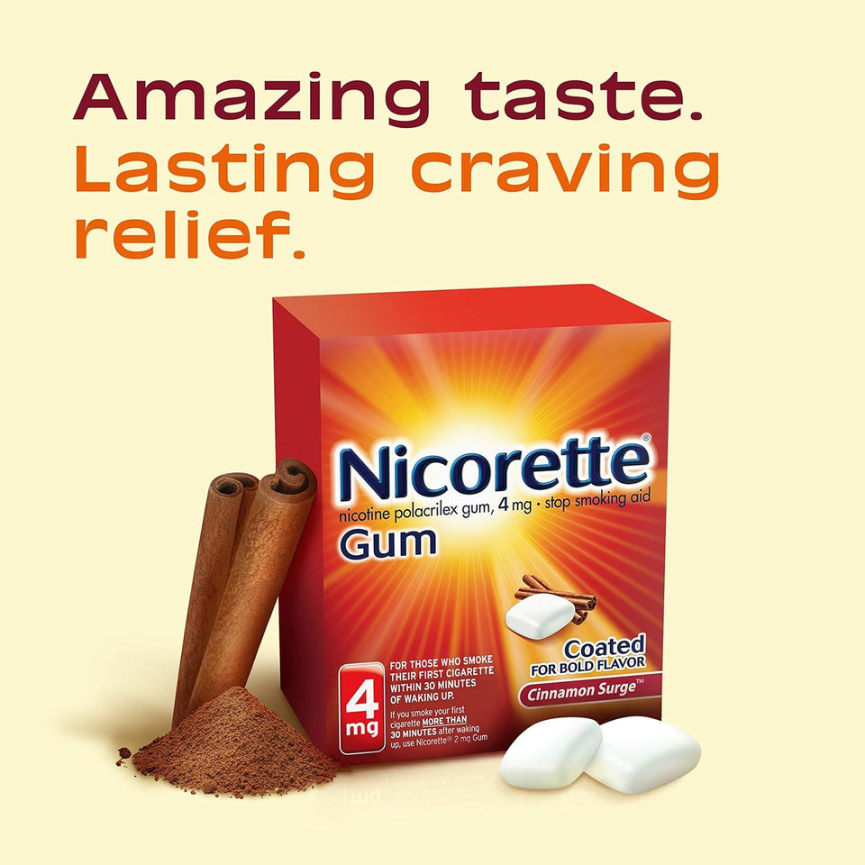 Nicorette Nicotine Gum Cinnamon Surge 4mg 100ct