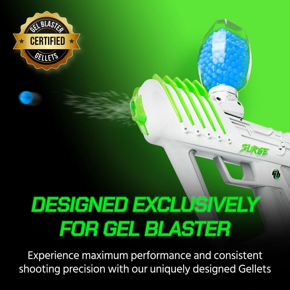 Gel Blaster Gellets Refill Ammo, 100,000 Vortex Blue Gellets - All-Natural Eco Friendly, Non-Toxic, Non-Staining & Non-Irritating