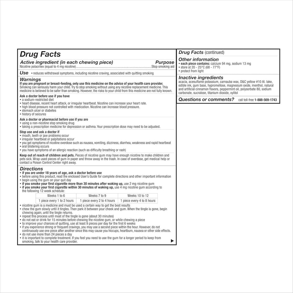 Nicorette Nicotine Gum Cinnamon Surge 4mg 100ct