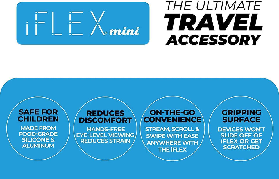 iFLEX Mini Flexible Silicone Cell Phone Holder Sky Blue Universal Mount Non-Slip Waterproof Hands-Free