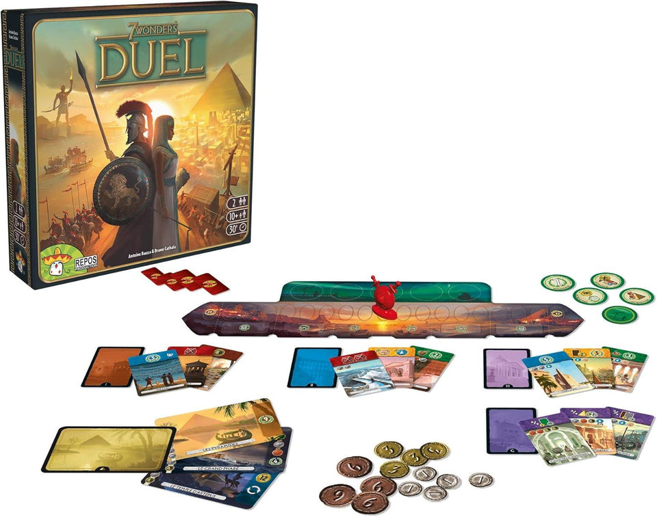 Asmodee 7 Wonders Duel Board Game BASE GAME - Intense Two-Player Battles in the Ancient World, Strategy Game for Kids and Adults, Ages 10+, 2 Players, 30 Minute Playtime