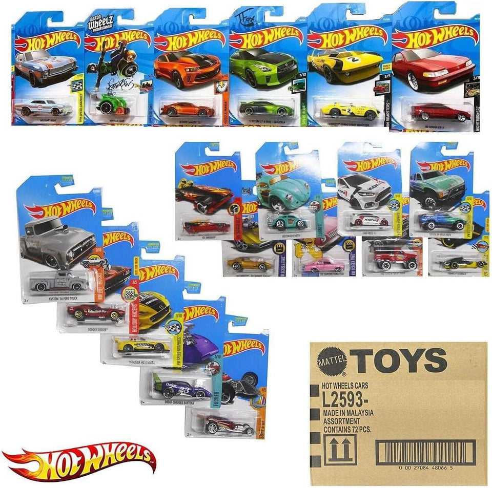 Hot Wheels Assortment - Full Case Pack of 72 Cars