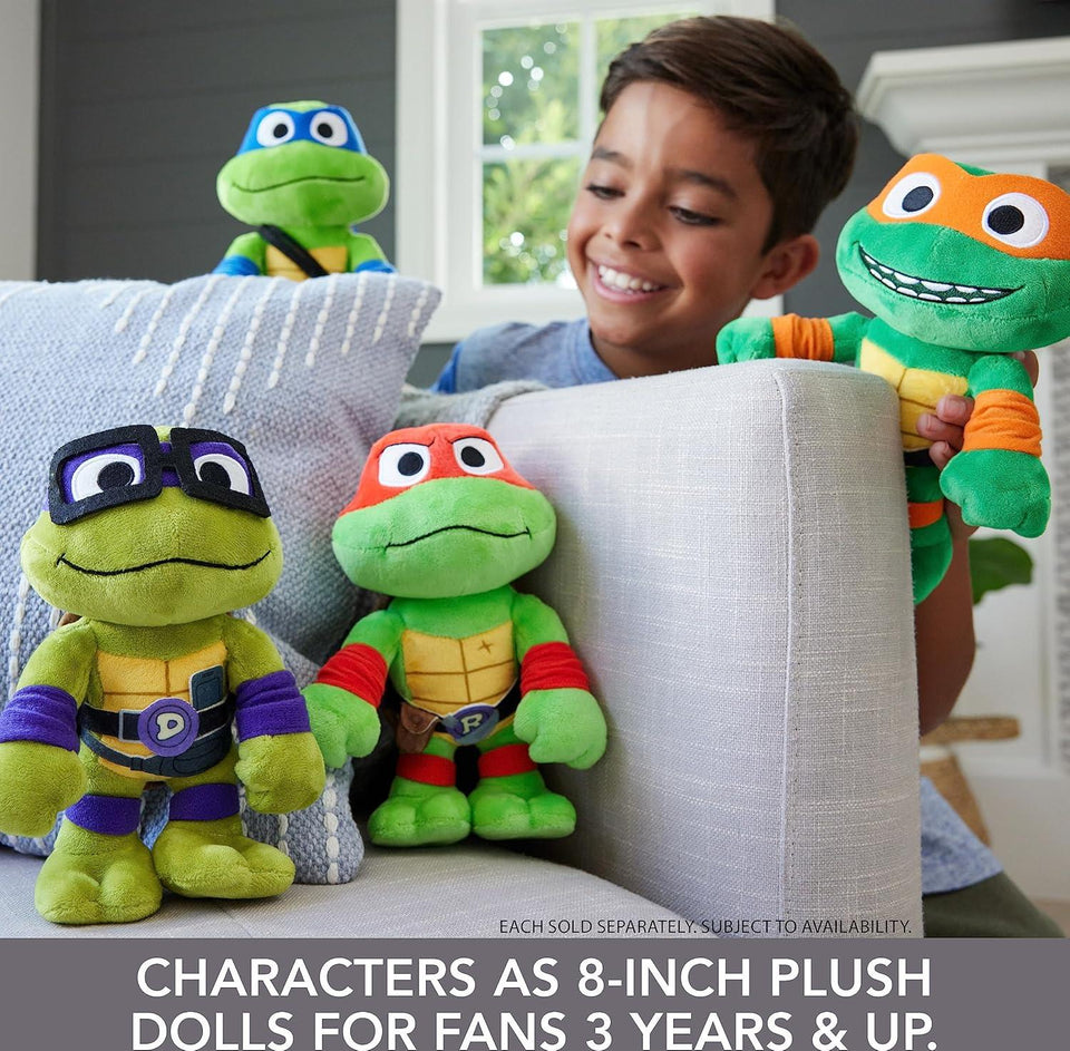 TMNT Mutant Mayhem Leonardo Plush Toy 8" Blue Mask Ninja Turtles Doll
