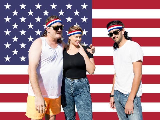 The Bobcat Funny Costume Headband with Mullet Wig, One Size