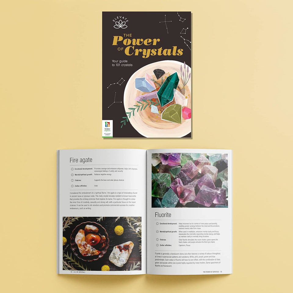 Hinkler Elevate - The Power of Crystals Kit - Spirituality for Adults - Crystals Included - Rose Quartz - Amazonite - Amethyst - Mental Health and Self Care Essentials - Adult Hobbies