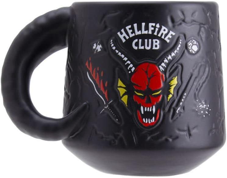 Paladone Stranger Things Hellfire Club Mug - Officially Licensed Netflix Merchandise, Demon Embossed Ceramic Coffee Mug, Gift for Fans 400ml (14 fl oz)