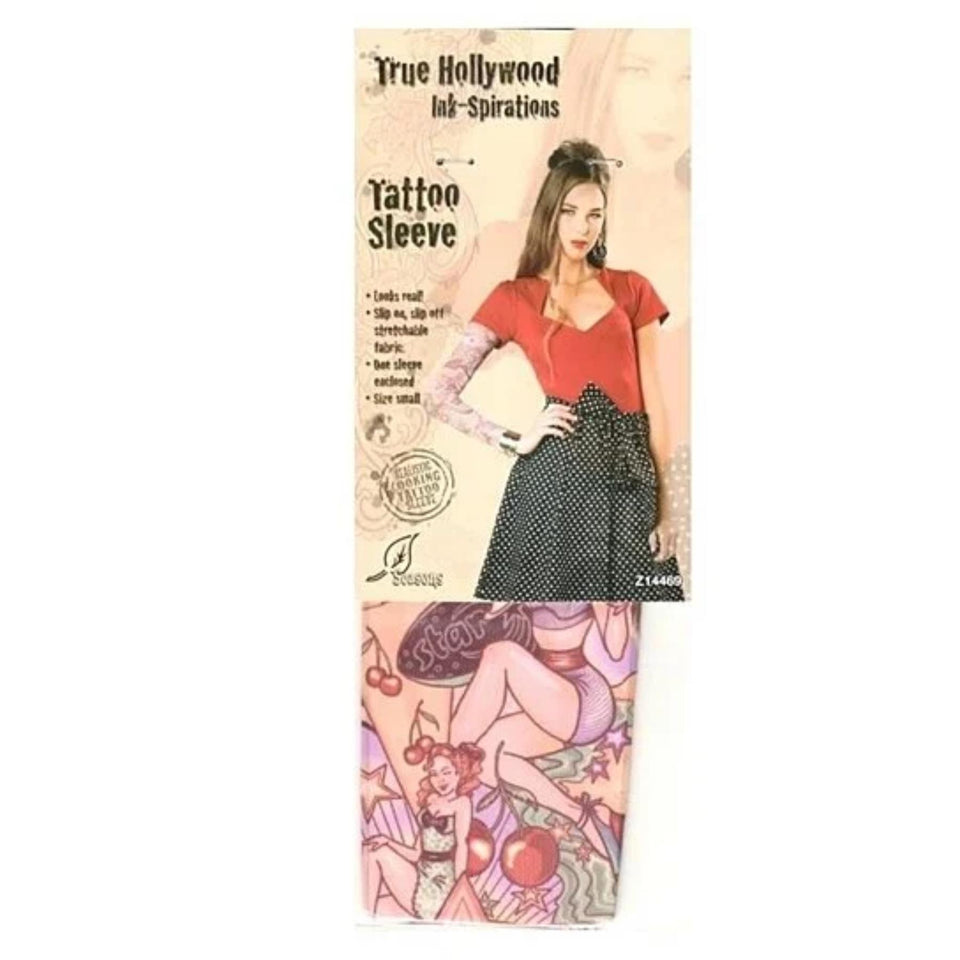 TRUE Old Hollywood Girl Tattoo Sleeve Retro Realistic Fabric Design Seasons