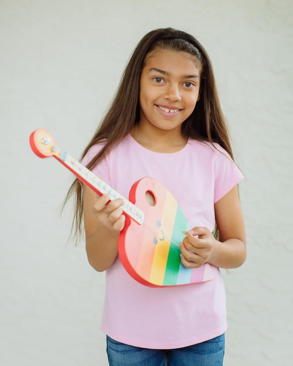 TinkerTar - Rainbow Heart - The Easiest Way to Start and Learn Guitar - Premium Wood Construction - 1 Stringed Toy Instrument for Kids Perfect Intro to Music for Ages 3 and up - from Buffalo Games