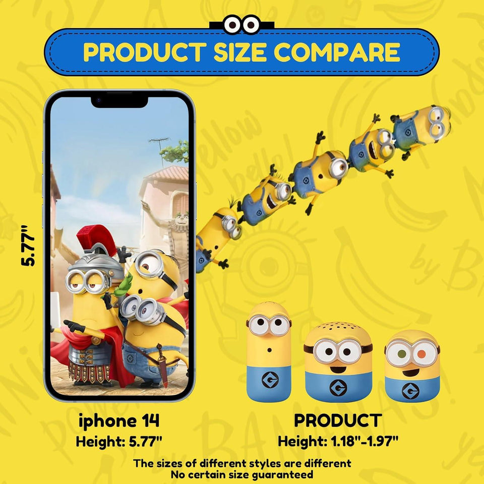 Minions Blind Box Action Figures 3 Pcs, Mini Collectible Stacking Toys for Home Decor Desk Accessories, Despicable Me Gifts for Adults & Kids Age 3+, Q-Topping Classic Series, 3 Blind Bag