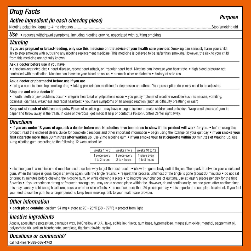 Nicorette Nicotine Gum Fruit Chill 4mg 160ct