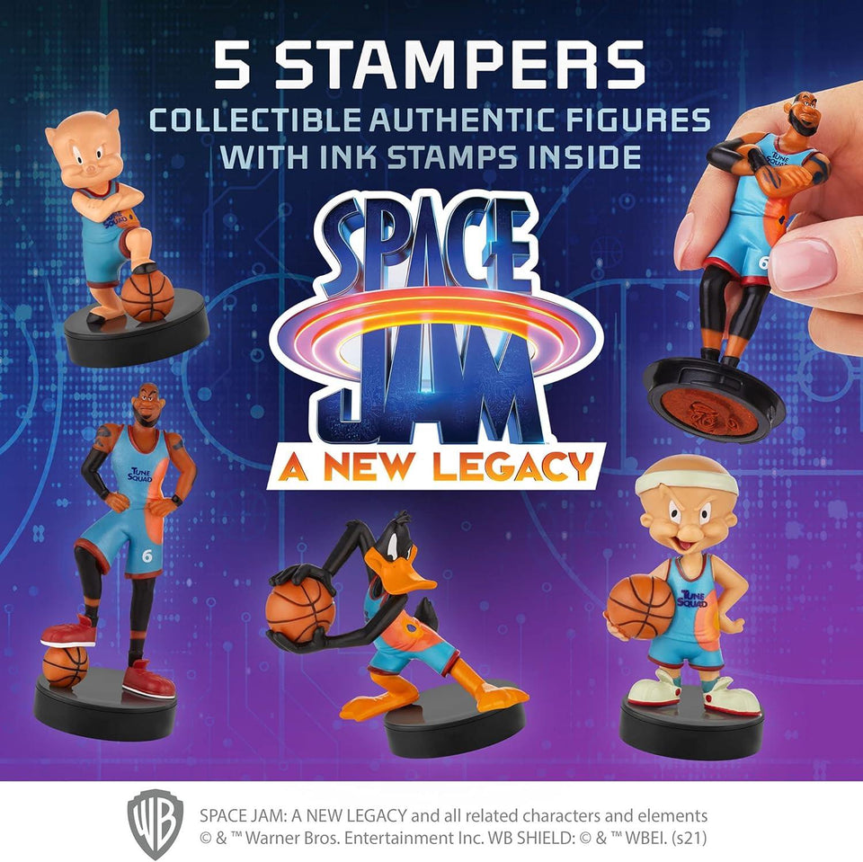 P.M.I. Space Jam Kids’ Stamps | Collect All 13 Looney Tunes Toys and Basketball Player Figures | Small Toys from Space Jam: A New Legacy | Space Jam Party Supplies | Made