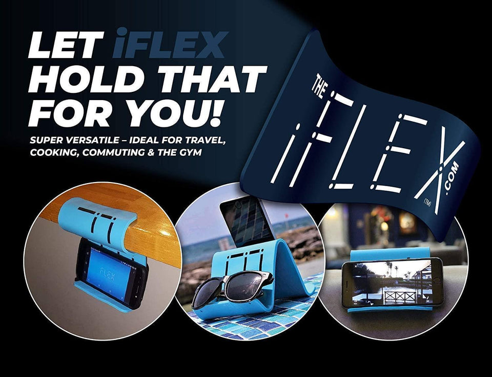 iFLEX Tablet Cell Phone Stand Dark Blue 2-Pack Non-Slip Grip Waterproof Mount