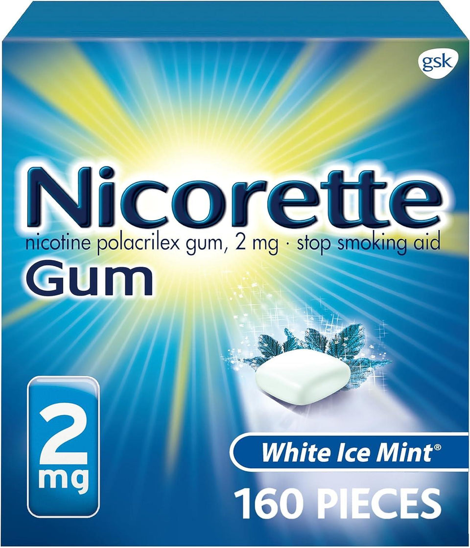 Nicorette Nicotine Gum White Ice Mint 2mg 160ct