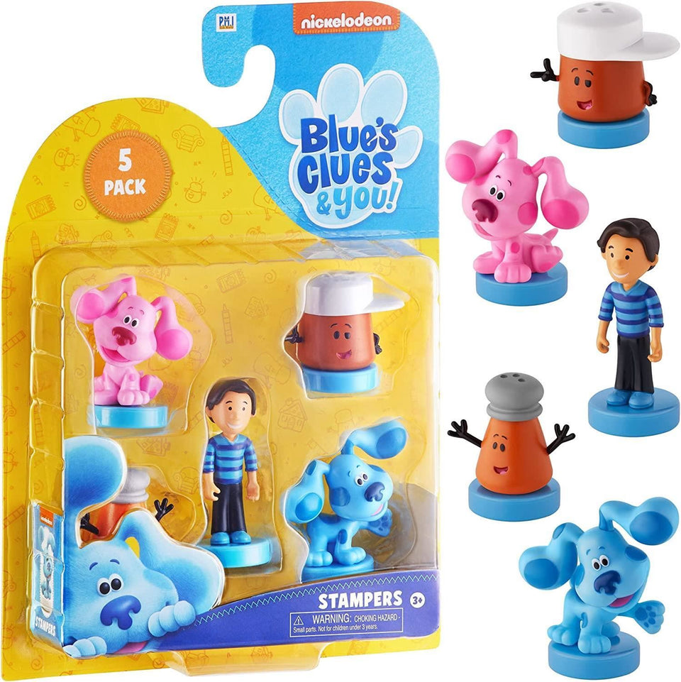 Blues Clues Stamps 5pk Josh Cinnamon Paprika Magenta Nickelodeon Figure Set PMI International