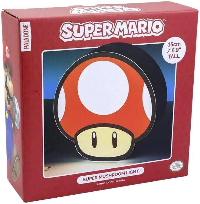 Super Mario Brothers Officially Licensed Mushroom Icon Box Light Gaming or Kids Room Decor for Mario Bros Movie Fans, Gamer Night Light Accessory Gift | Paladone