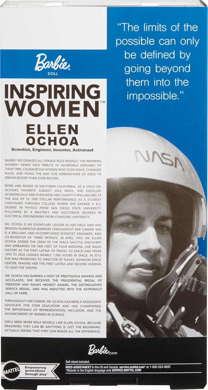 Barbie Signature Inspiring Women Fashion Doll, Ellen Ochoa Collectible in Astronaut Space Suit with Accessories Including Helmet