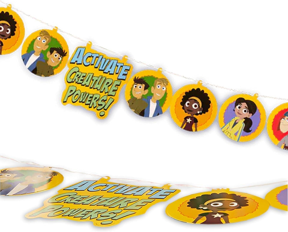 Wild Kratts Birthday Party Kit - 20 Plates, 20 Cups, 1 Tablecloth & 1 Banner - Educational Adventure Supplies