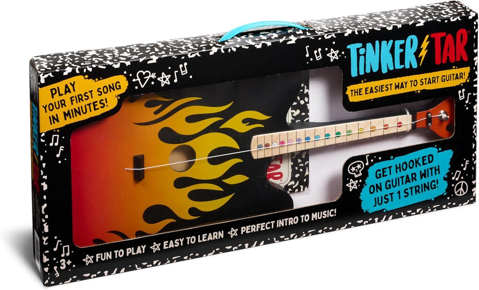 TinkerTar - Flame Electric Guitar - The Easiest Way to Start and Learn Guitar - 1 Stringed Toy Instrument for Kids Perfect Intro to Music for Young Kids Ages 3 and up - from Buffalo Games