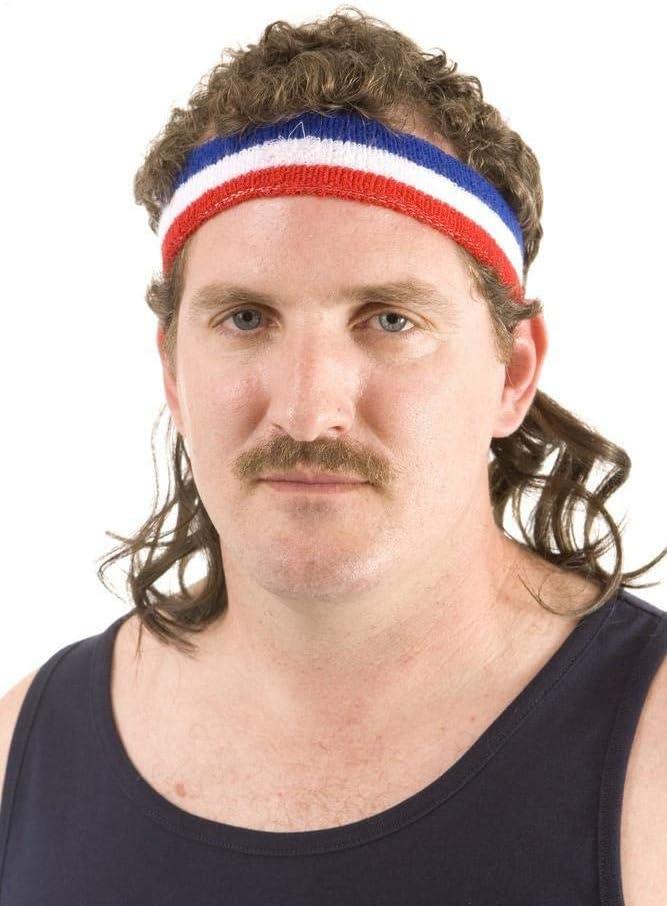 The Bobcat Funny Costume Headband with Mullet Wig, One Size