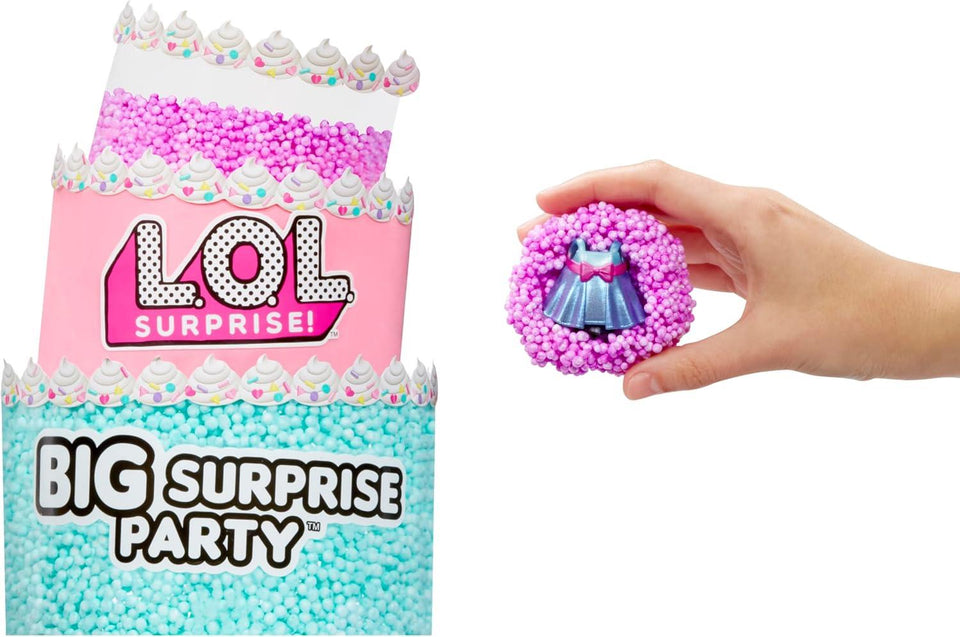 LOL Surprise Big Party With 4 Collectible Dolls, 40+ Surprises, 100 Value, 6 Unboxing Experiences, Fashions, Sand, Gel Crush, Shell Smash, Fluff, Party Confetti, Crunch Beads, Gift for Girls