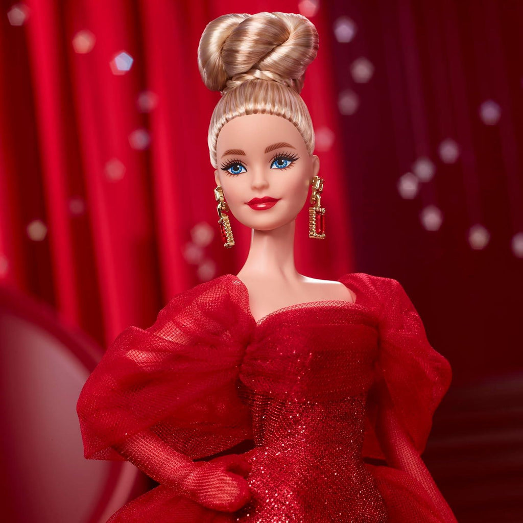 Barbie Signature 80th Anniversary Doll – Red Tulle Gown, Blonde, Colle ...