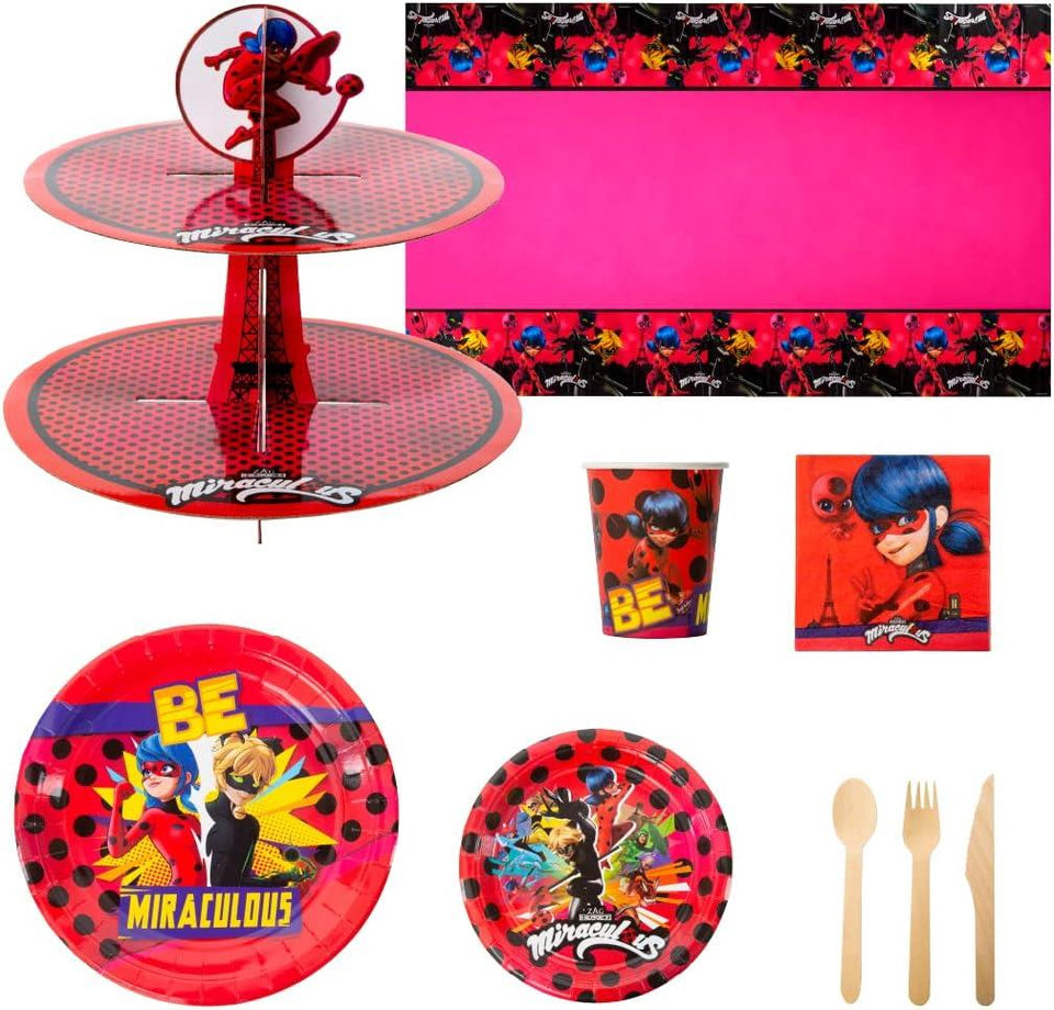 Miraculous Ladybug Paper Plates Set (60)