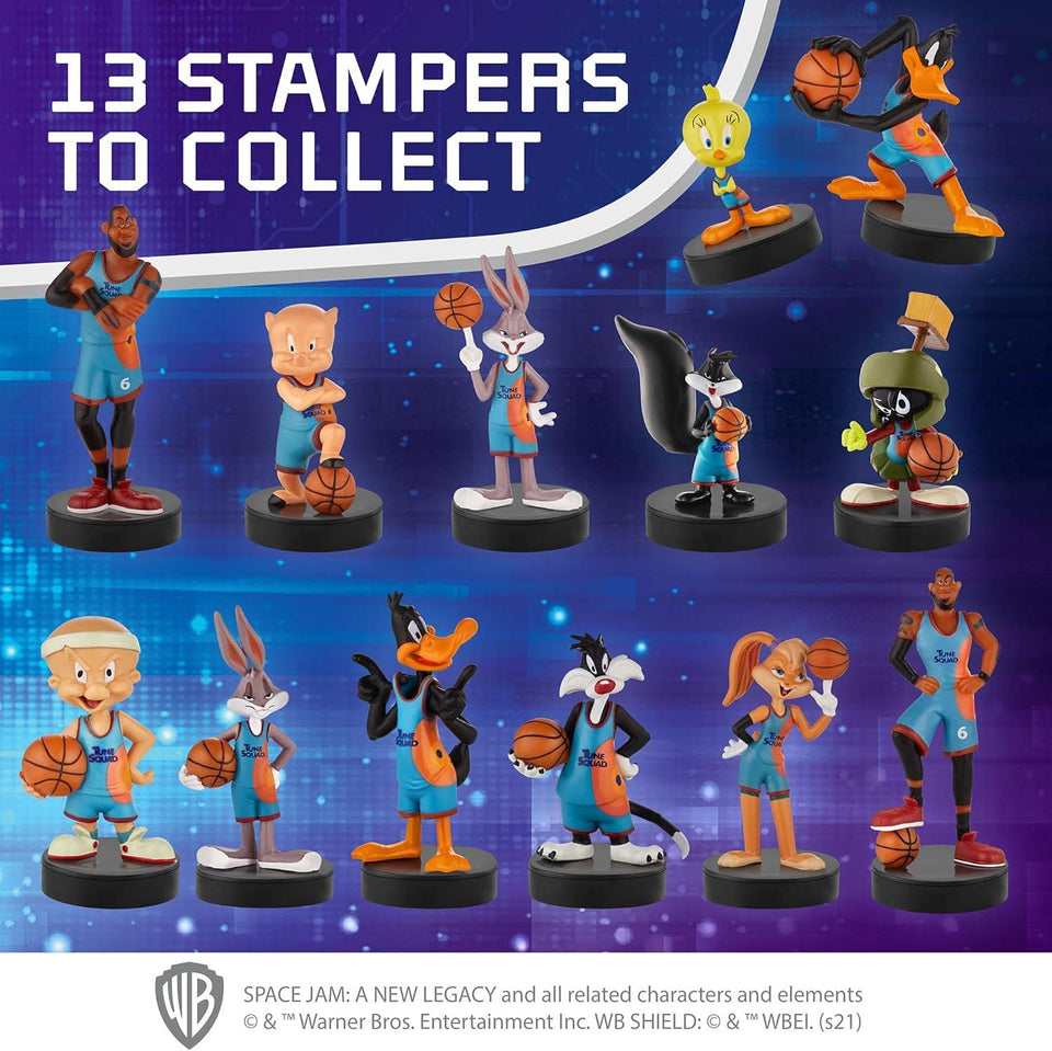 P.M.I. Space Jam Kids’ Stamps | Collect All 13 Looney Tunes Toys and Basketball Player Figures | Small Toys from Space Jam: A New Legacy | Space Jam Party Supplies | Made
