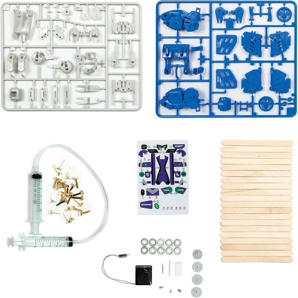 Curious Universe: Remarkable Robotics - Book & Science Kit - STEM, Build Robots, Over 45 Experiments, Includes 58 Pieces, 64-Page Book, Learning & Education Kids, Hinkler, Ages 7-15