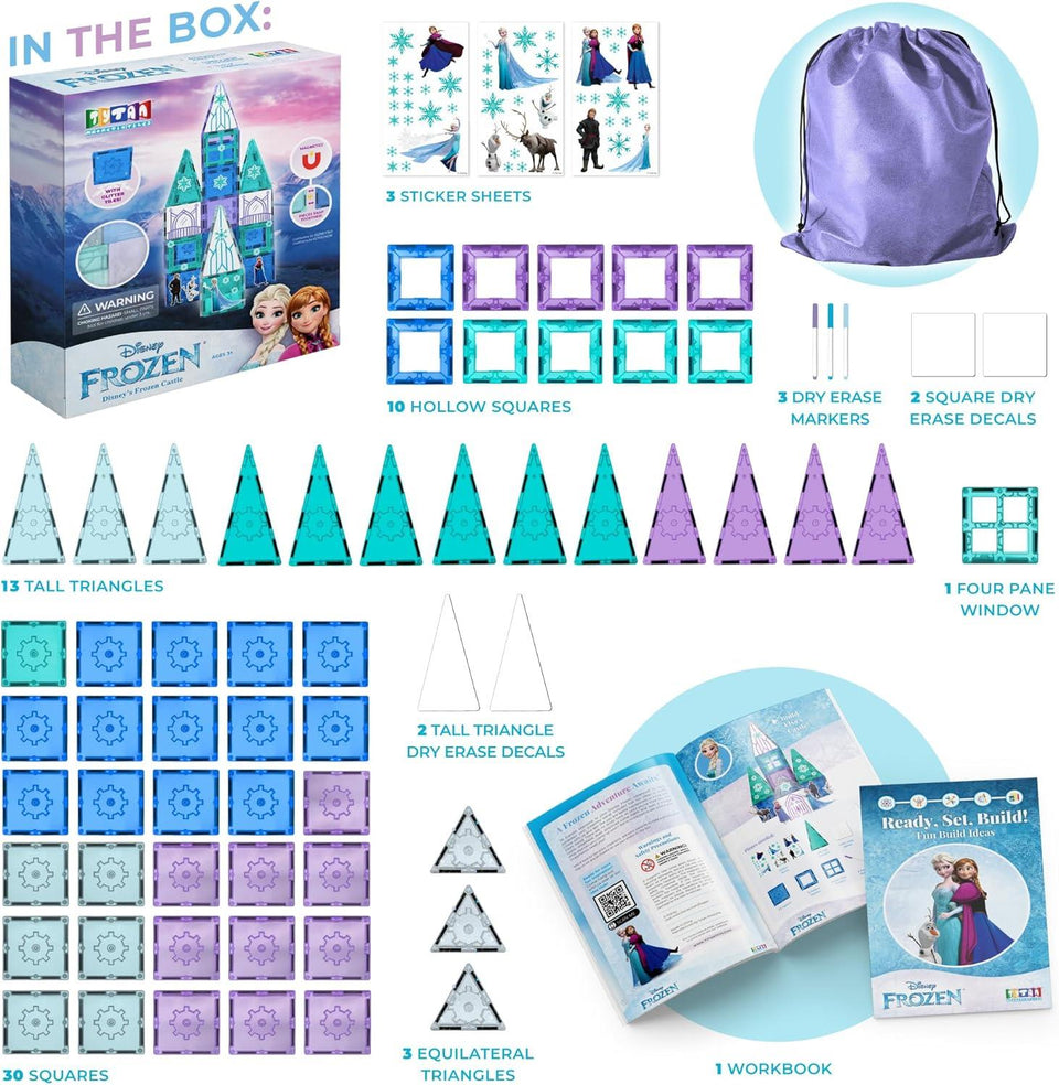 Tytan Toys Frozen Magnetic Tiles Castle 68pc – Brown Box, No Original Box