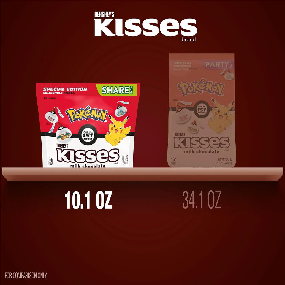 Hershey's Kisses Milk Chocolate Pokemon Candy, Share Pack 10.1 oz
