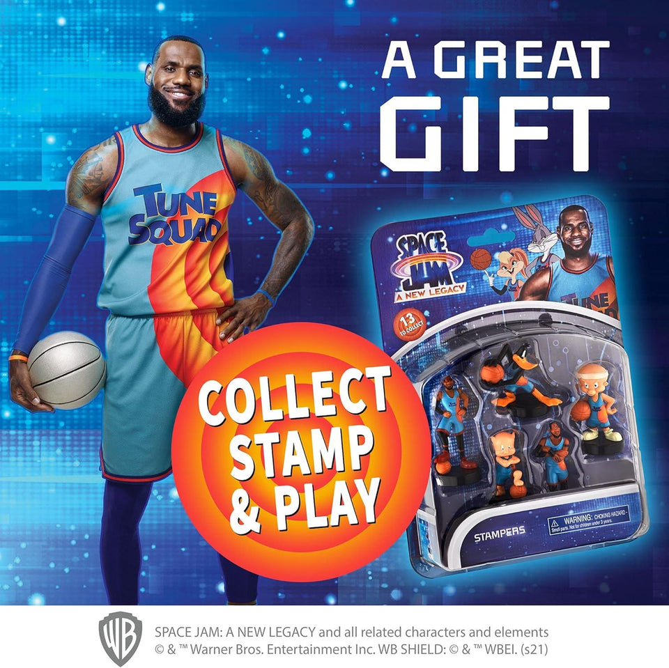 P.M.I. Space Jam Kids’ Stamps | Collect All 13 Looney Tunes Toys and Basketball Player Figures | Small Toys from Space Jam: A New Legacy | Space Jam Party Supplies | Made