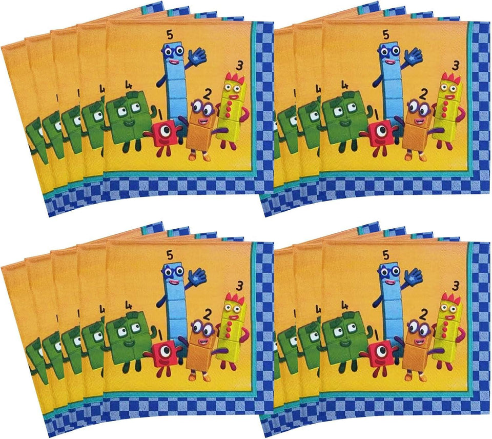Numberblocks Party Supplies Kit, 31 Piece Birthday Party Set for 10 Guests with Plates, Cups, Napkins and Happy Birthday Banner