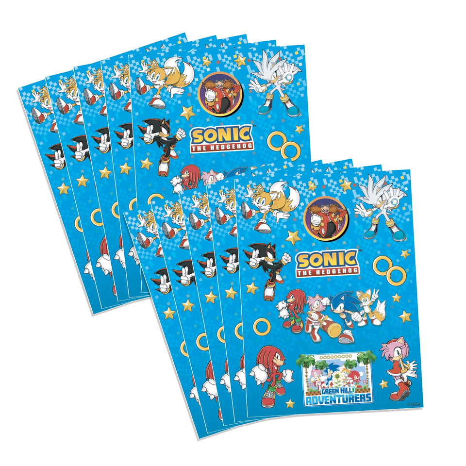 Sonic The Hedgehog Birthday Party Sticker Sheets 10 Pieces Officially Licensed