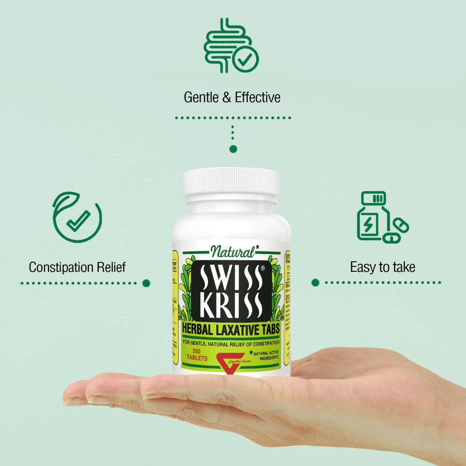 Swiss Kriss Herbal Laxative Natural Laxative for Constipation Relief 250 Tablets