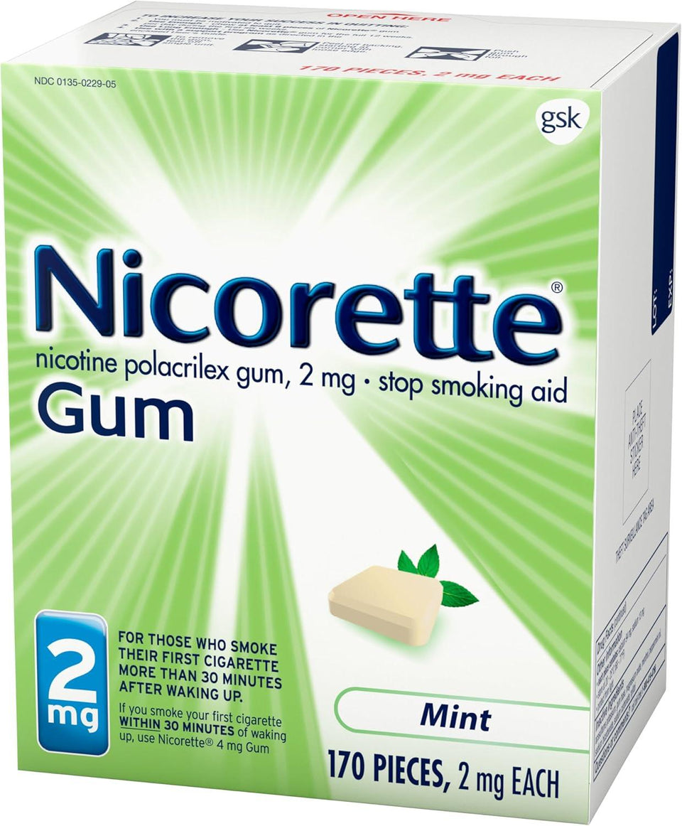 Nicorette Nicotine Gum Mint 2mg 170ct