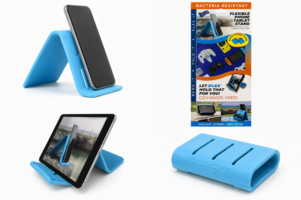 iFLEX Flexible Phone & Tablet Stand Gamer Sky Blue Silicone Hands-Free Holder