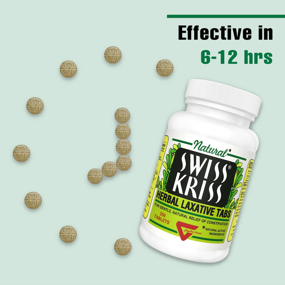 Swiss Kriss Herbal Laxative Natural Laxative for Constipation Relief 250 Tablets