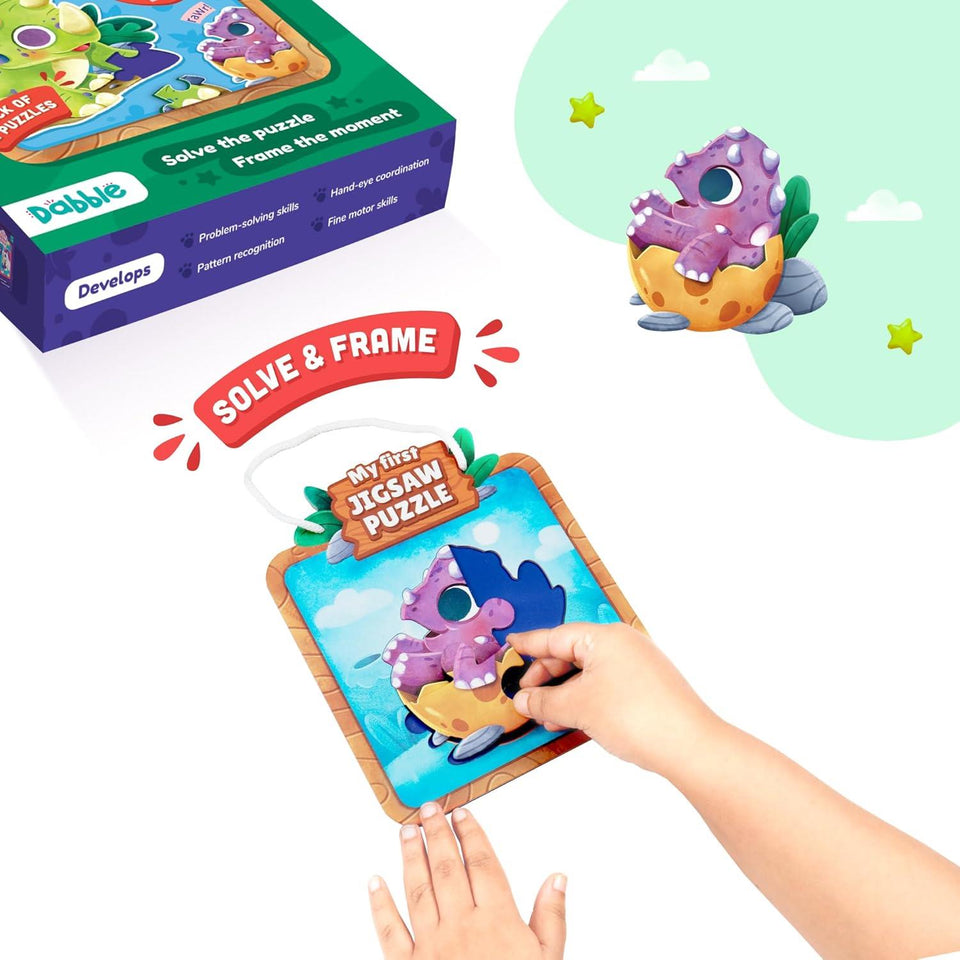 LoveDabble Dinosaur Puzzles for Kids - My First Jigsaw Puzzle - Mama & Baby Dino | Puzzles for Kids Ages 2-4 | Animal Puzzles for Toddlers and Kids