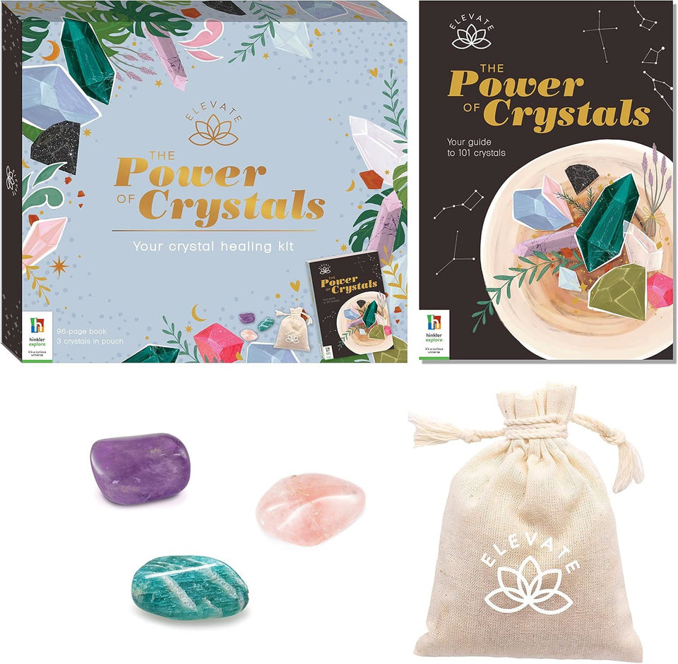 Hinkler Elevate - The Power of Crystals Kit - Spirituality for Adults - Crystals Included - Rose Quartz - Amazonite - Amethyst - Mental Health and Self Care Essentials - Adult Hobbies