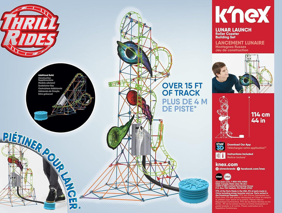 K'NEX Thrill Rides Lunar Launch Roller Coaster Building Set