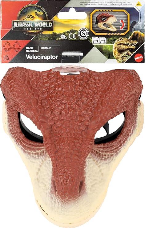 Mattel Jurassic World Rebirth Dinosaur Mask, Role-Play Head Wear, Openable Jaw, Realistic Texture and Color, Adjustable Strap