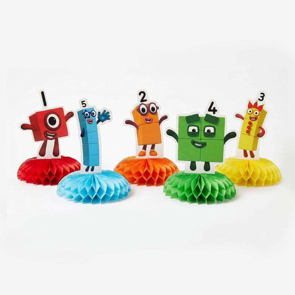 Numberblocks Honeycomb Party Decorations, 5 Count Table Centerpieces for Kids Birthday Parties and Celebrations