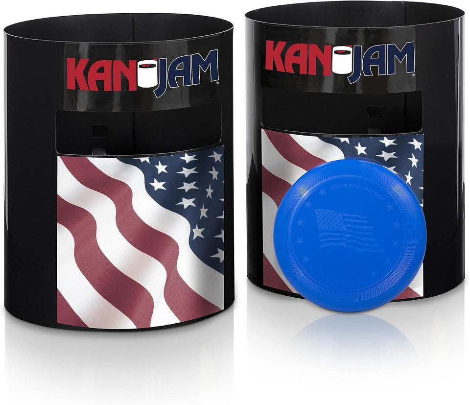 Kan Jam Original Disc Toss Game with 2 Disc Golf Basket Retrievers and 1 Disc Golf Disc - Outdoor Frisbee Golf, Frisbee Slam Game in USA, EPSN and Dude Perfect Designs